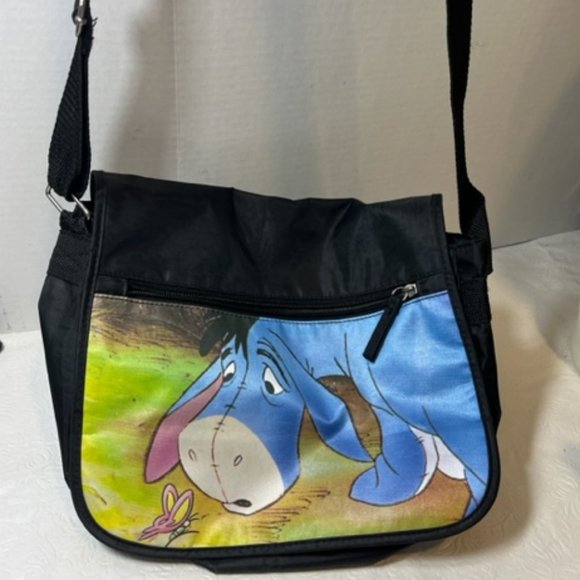 Winnie The Pooh's Eeyore Messenger Shoulder Bag Flap Over Tote 11.5x9" - Picture 2 of 11